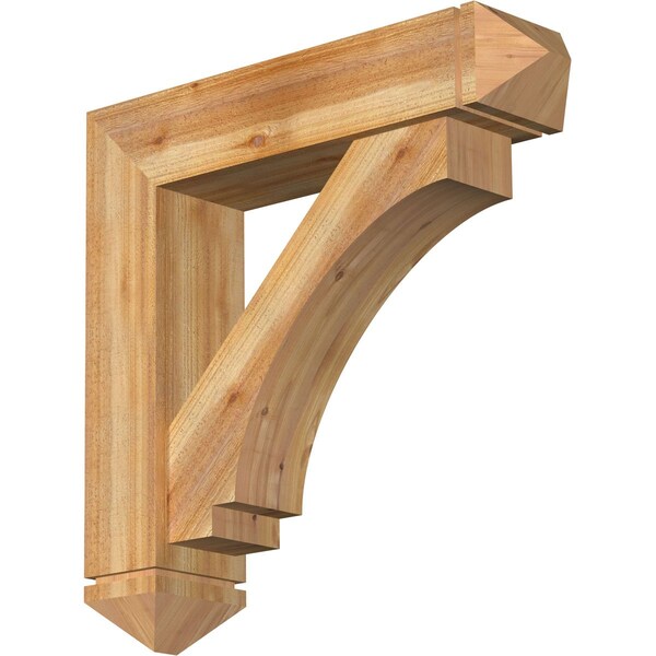 Ekena Millwork Imperial Arts and Crafts Rough Sawn Bracket w/ Offset Brace, Western Red Cedar, 8"W x 34"D x 34"H BKT0806X34X34IMP03RWR - main